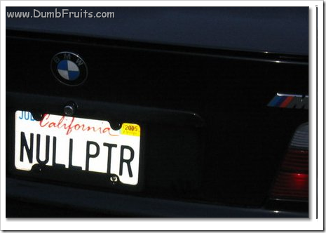 Coders Developers licence plates : null pointer