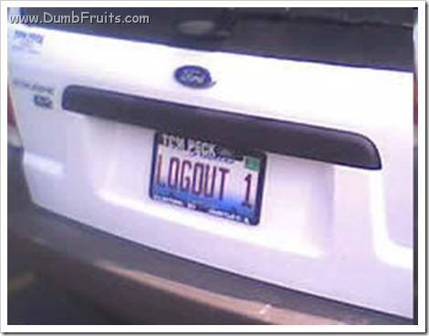 geek licence plate : logout login