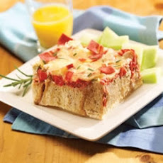 Strata with Breakfast Strips and Gorgonzola