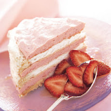 Frozen Vacherin Torte with Rhubarb Cream and Strawberries