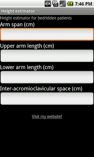 Height estimator for bedridden