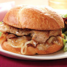 Chicken-and-Sweet Onion Sandwiches with Mixed Greens Salad