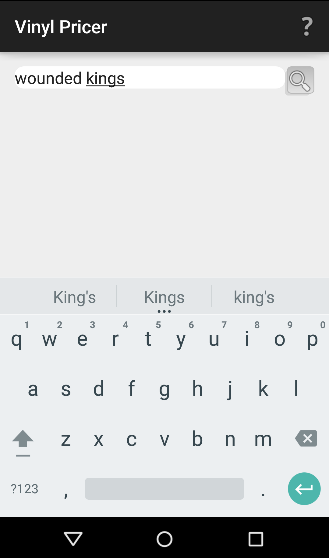 Android application Vinyl Pricer screenshort