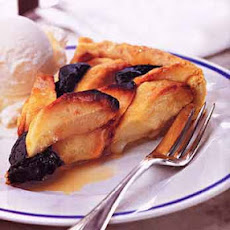 Apple and Prune Tart with Vanilla Ice Cream and Cognac