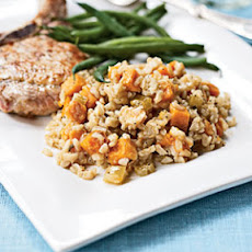 Roasted Pumpkin and Sweet Potato Pilau