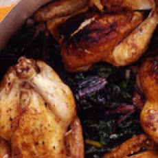 Stuffed Cornish Hens with Swiss Chard