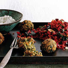 Zucchini Köfte with Beet-Bulgur Pilaf