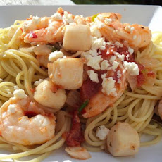 Chilli Tomato Prawns and Scallops