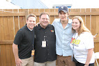 Paul Cook, Mark, John Mayer, Y98 Marketing Director Laura Bond.