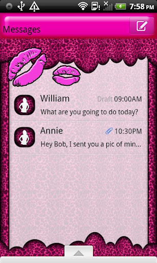 GO SMS THEME LeopardCloudKiss