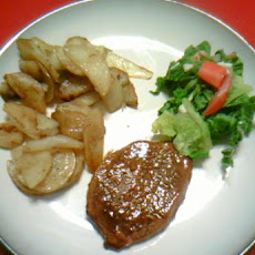 Oven Baked Beef or Pork Steak With Tangy Sauce
