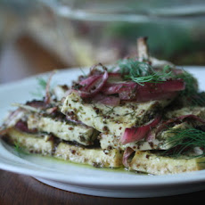Baked Tofu with White Wine, Mustard, and Dill
