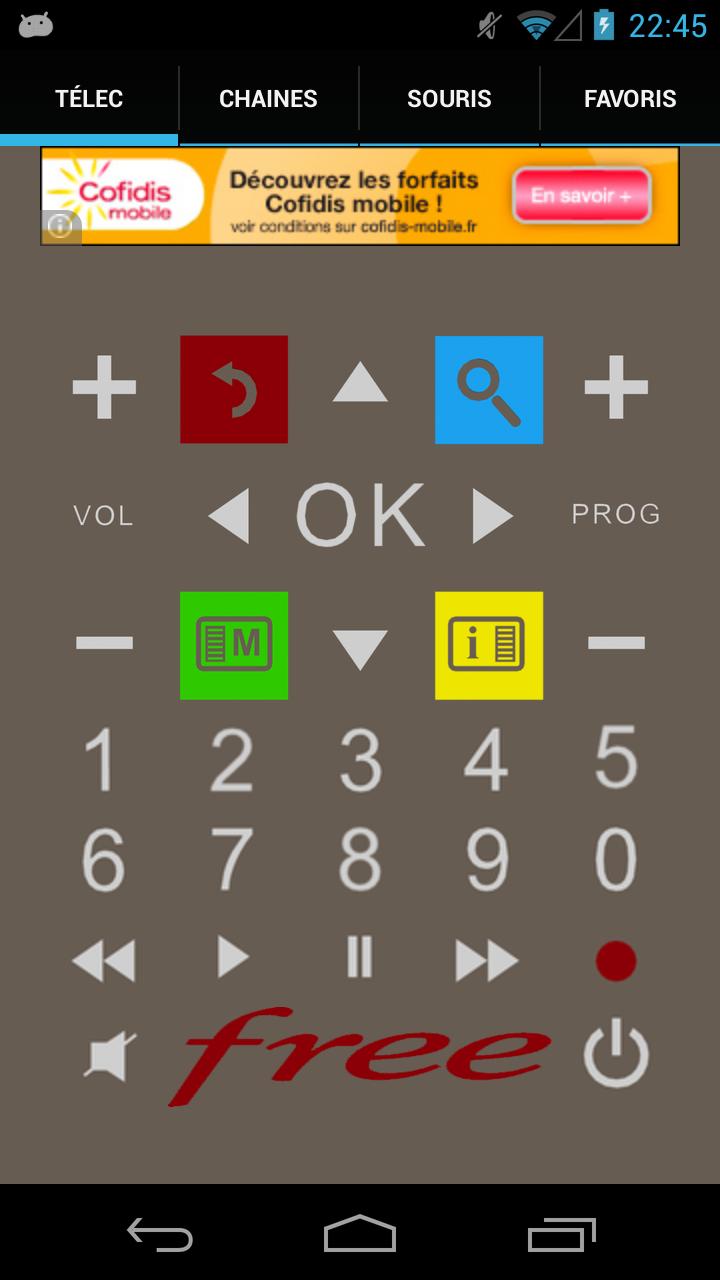 Android application FreeTelec Télécommande Freebox screenshort