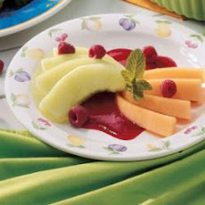 Melon with Raspberry Sauce
