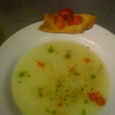 Corn Soup with Basil Butter