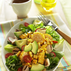 Spicy Roasted Corn, Avocado and Chicken Salad
