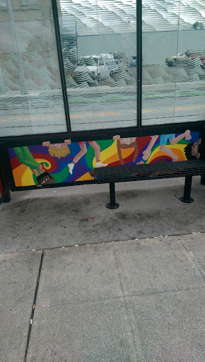 Rainbow Kids Bus Stop Mural
