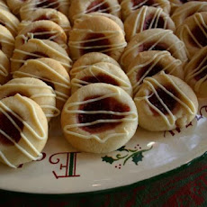 Raspberry Filled Almond Shortbread with Almond Glaze