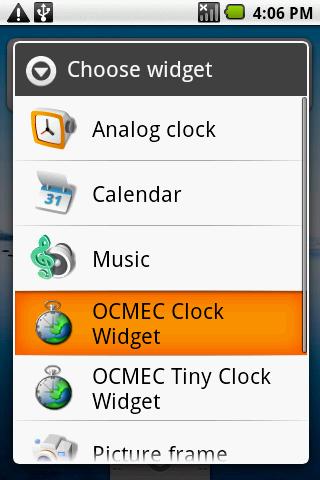 OCMEC Clock Widget