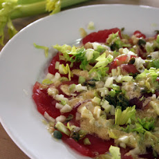 Tuna Carpaccio with Celery and Wasabi-Mayo Dressing