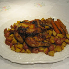 Friday Night Garlicky Roast Chicken and Potatoes