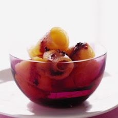 Cantaloupe Curls with Spiced Wine