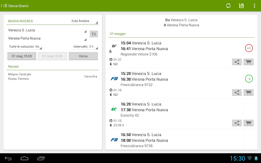 Screenshot #1 of Trains Timetable Italy PRO / Android