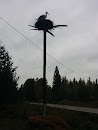 Stork sculpture