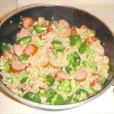 Broccoli and Sausage With Rice