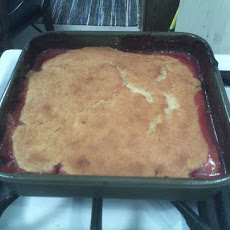 Rhubarb Strawberry Pudding Cake