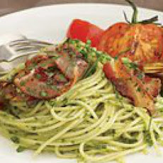 Summer Herb Spaghetti with Crumbled Bacon