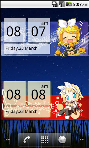 Chibi Rin Clock Widget 2x4