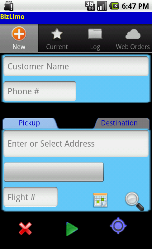 Android application Taxi/Limo Dispatch/Order  Mgmt screenshort
