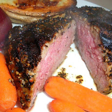 Coffee and Pepper Crusted New York Steaks