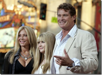 David Hasselhoff and ex wife Pamela Bach and their daughter photo picture