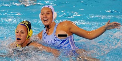 deadspin olympic woman water polo breast
