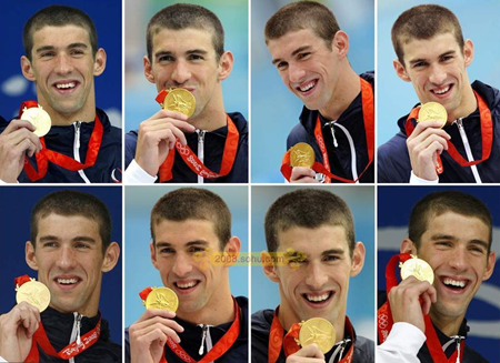 micheal phelps beijing olympics 8 gold medals picture