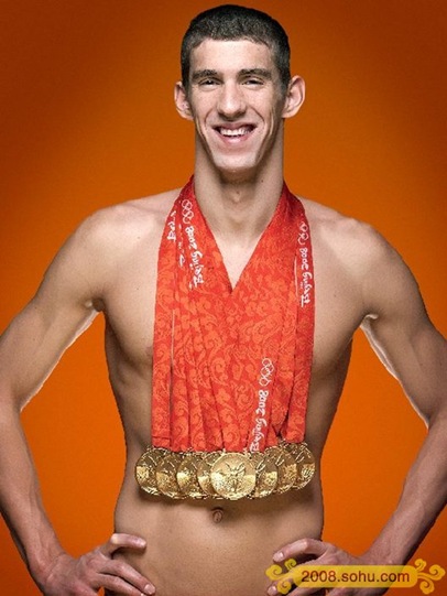 michael phelps with eight beijing olympics swimming gold medals