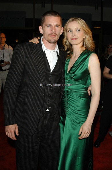 Photo of Ethan Hawke and Julie Delpy attending Beofore Sunset Movie Premiere at Arclight Cinerama Dome of Hollywood on June 23, 2004. Ethan Hawke  and pregnant girlfriend Ryan Shawhughes were spotted , applying for their marriage license in New York, June 3, 2008.