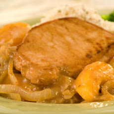 Honey Glazed Pork Chops With Peaches
