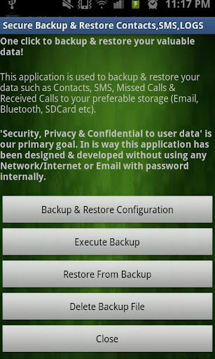 Secure Backup Restore