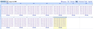 Calendario de Estado del Servidor