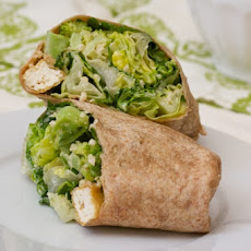 Caesar Wrap with Tofu Croutons and Broccoli