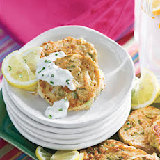 Mini Crab Cakes With Garlic-Chive Sauce
