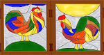 Rooster stained glass