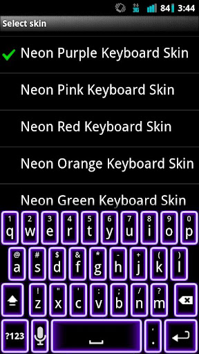 Purple Neon Keyboard Skin