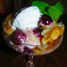 Cherry almond bread pudding