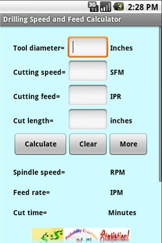 Drilling Speed and Feed Cal