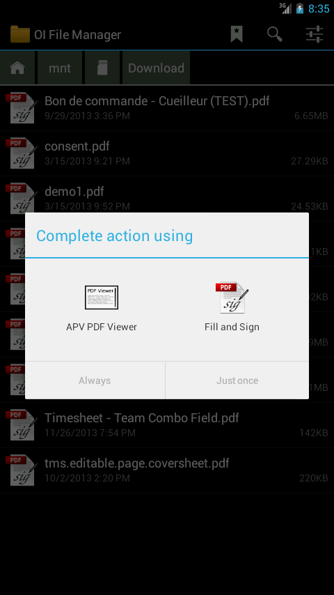 Android application Fill and Sign PDF Forms screenshort