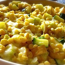 Calabacitas Con Queso and Chile Verde (Squash With Cheese and Gr